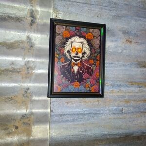 Day Of The Dead Albert Einstein Framed Art Print